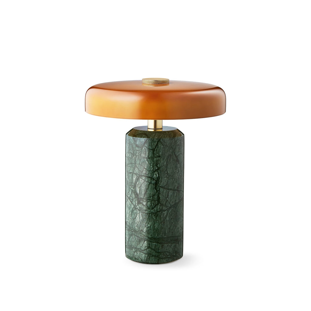 LED oppladbar bordlampe Trip marmor glass dimbar IP44 montert på bord