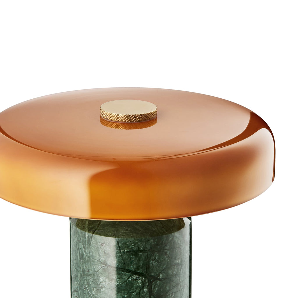 LED oppladbar bordlampe Trip marmor glass dimbar IP44 med ladestasjon