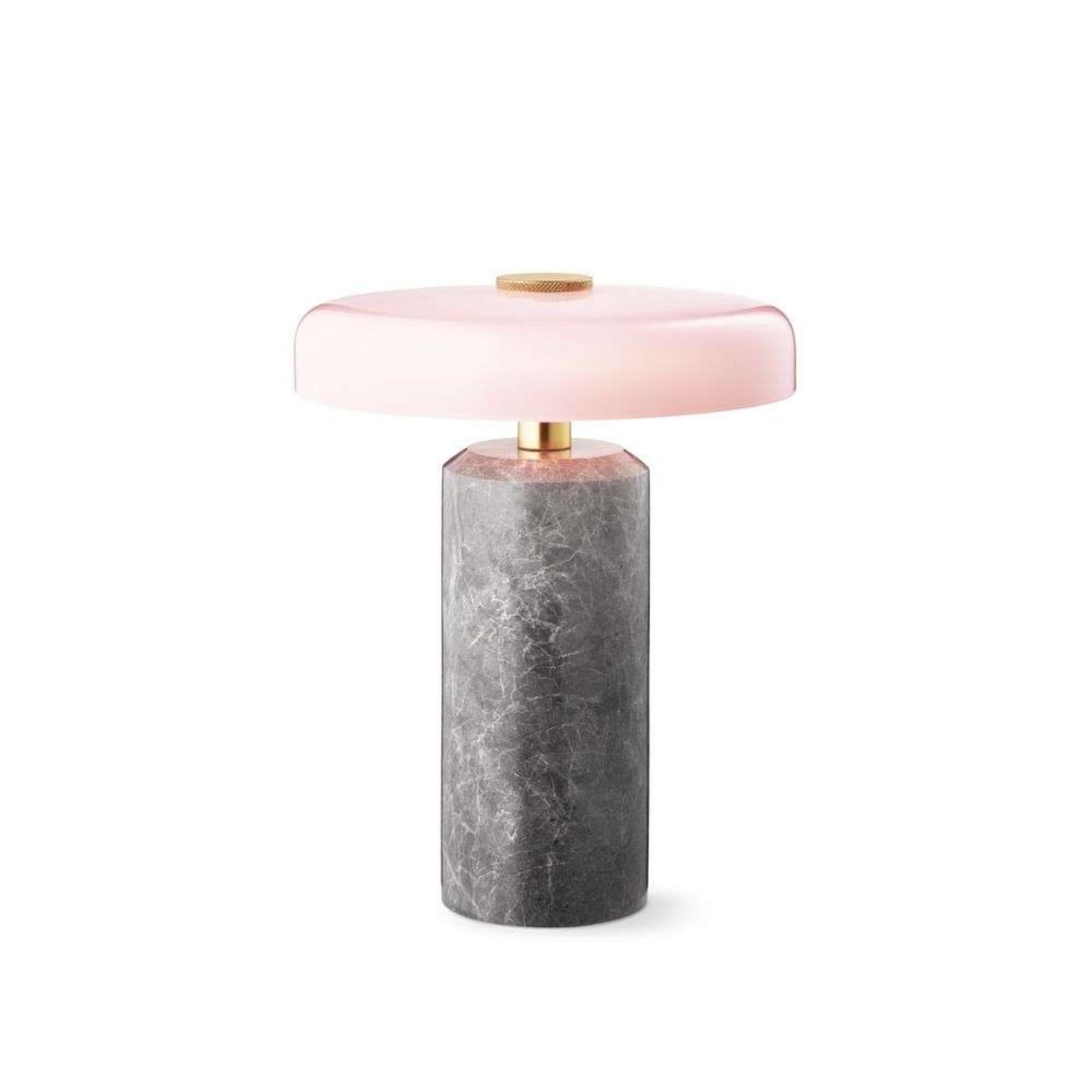 LED oppladbar bordlampe Trip marmor/glass grå/rosa IP44 bakside