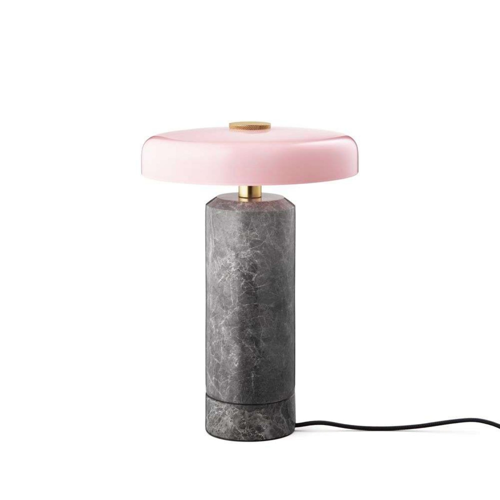 LED oppladbar bordlampe Trip marmor/glass grå/rosa IP44 detalj av marmorbase