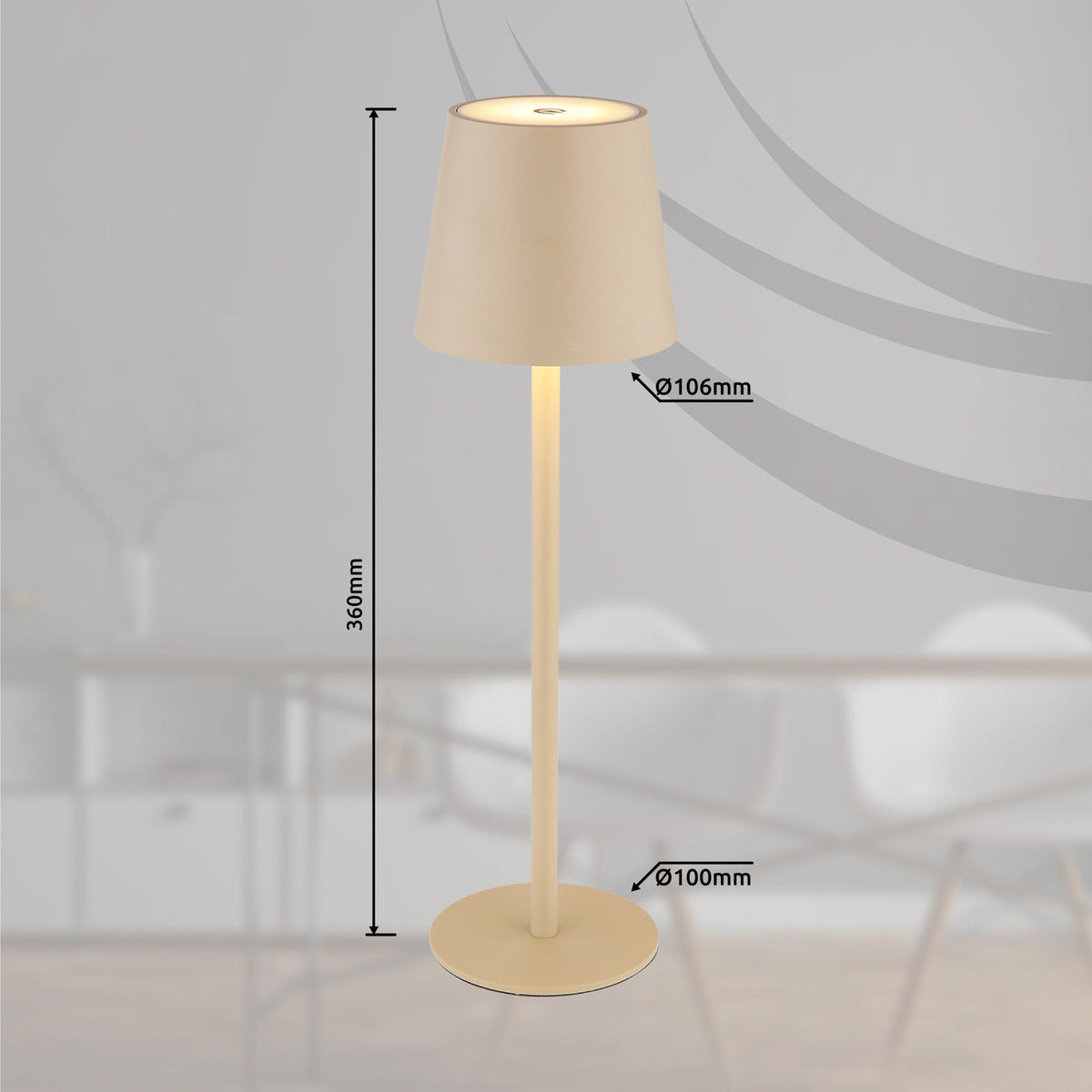LED oppladbar bordlampe Vannie montert på bord