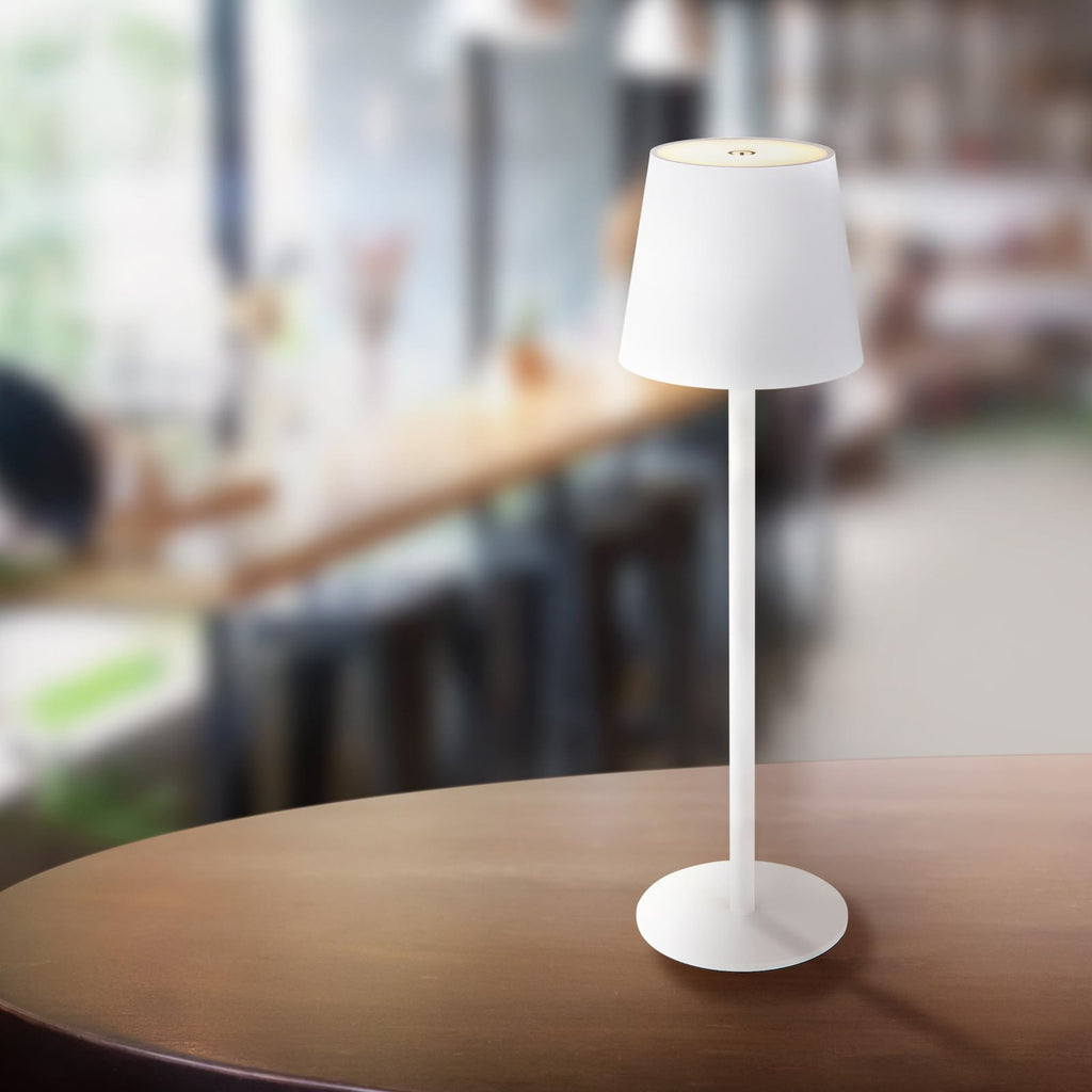 LED oppladbar bordlampe Vannie hvit dimbar H36 cm IP44 forfra