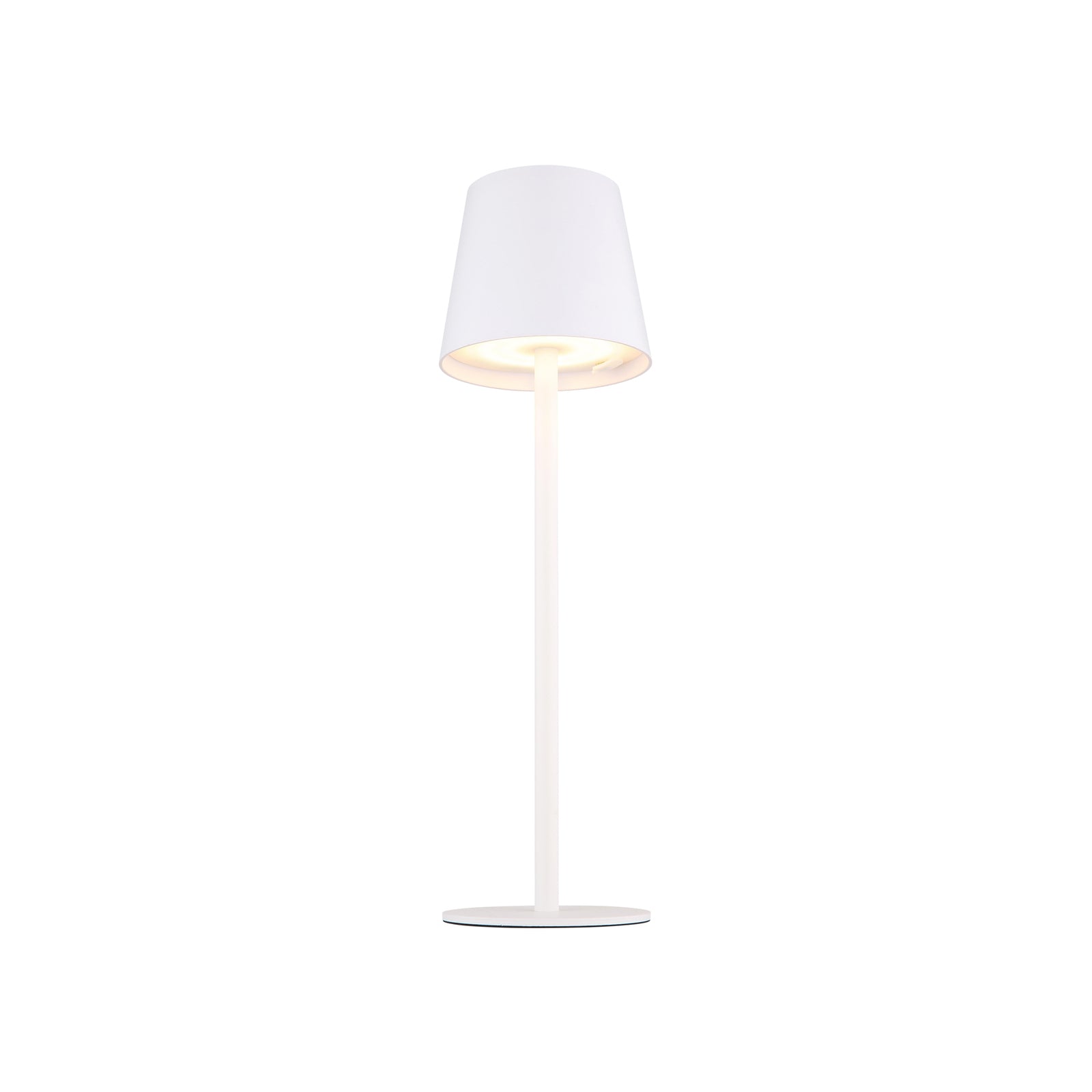 LED oppladbar bordlampe Vannie hvit dimbar H36 cm IP44 detalj av berøringsdimmer