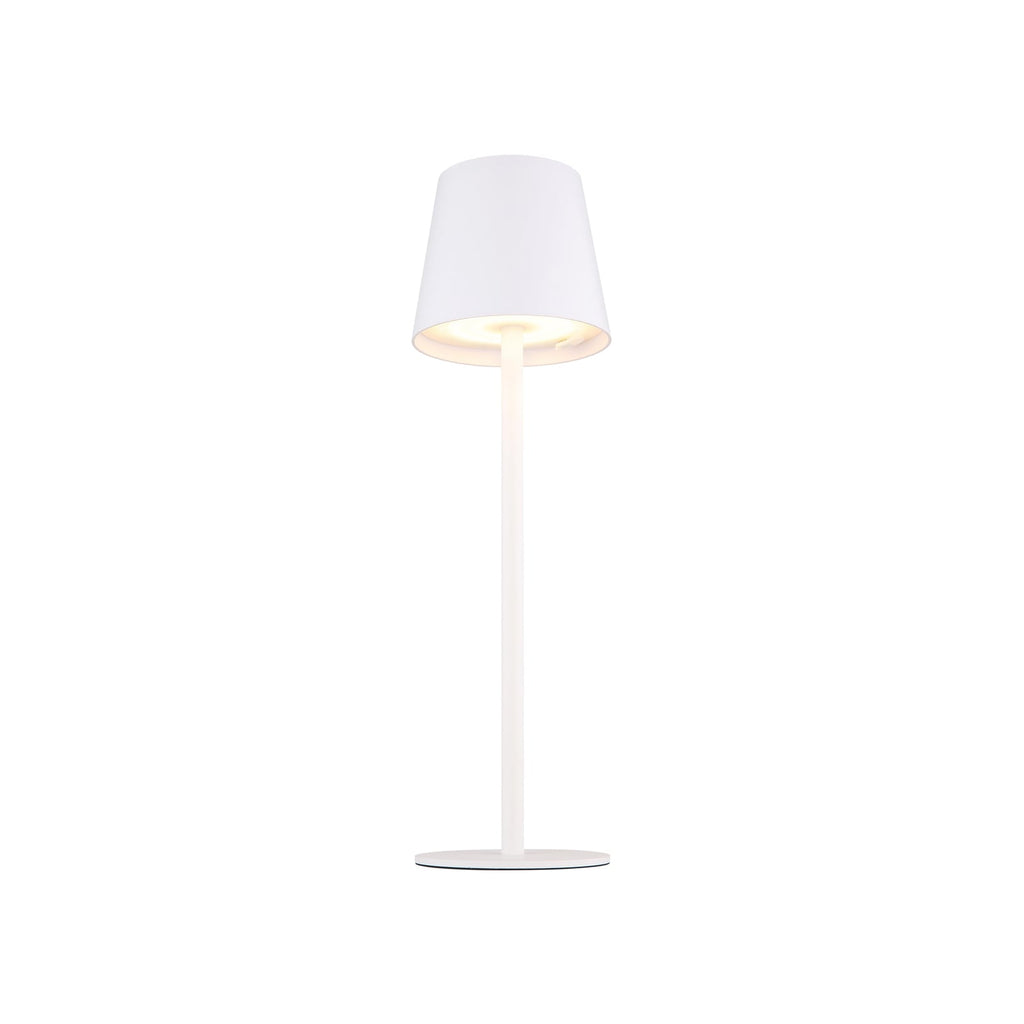 LED oppladbar bordlampe Vannie hvit dimbar H36 cm IP44 detalj av berøringsdimmer