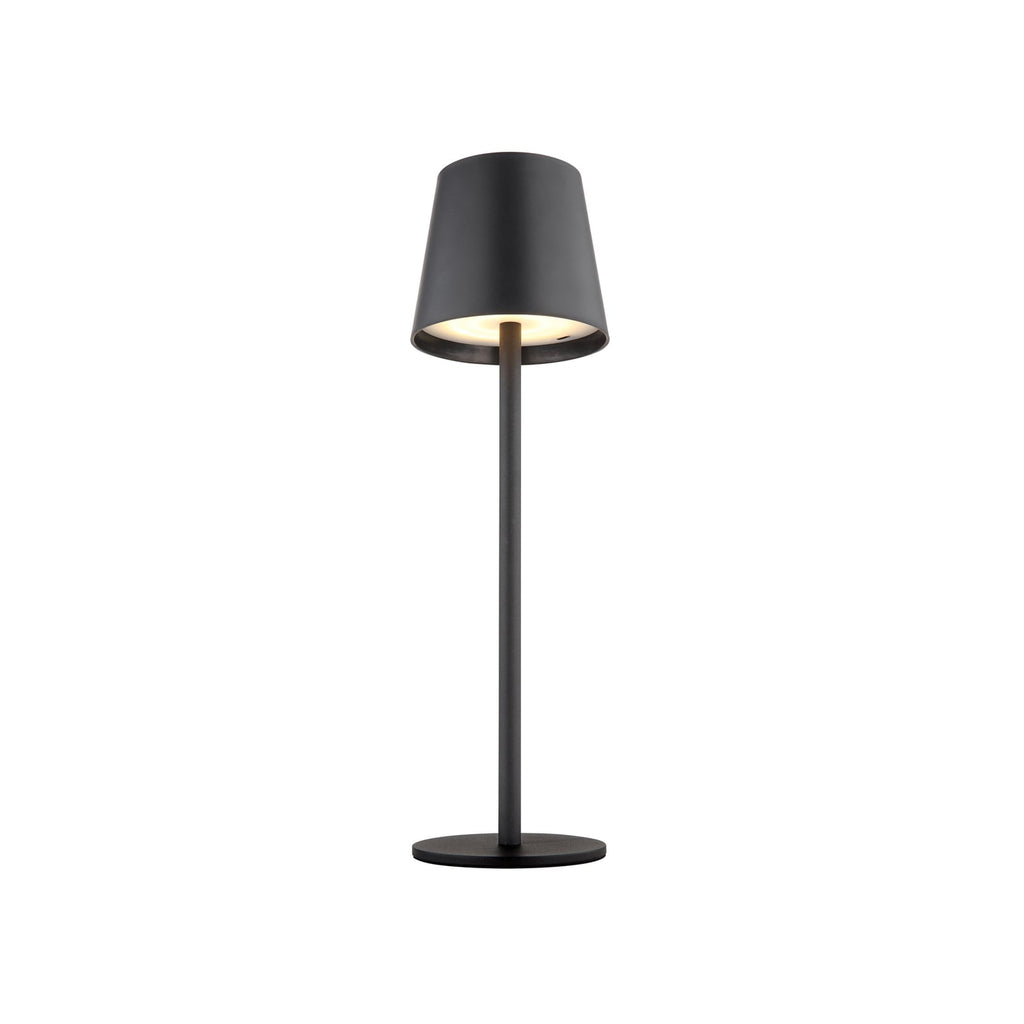 LED oppladbar bordlampe Vannie svart 36 cm dimbar IP44 bakside