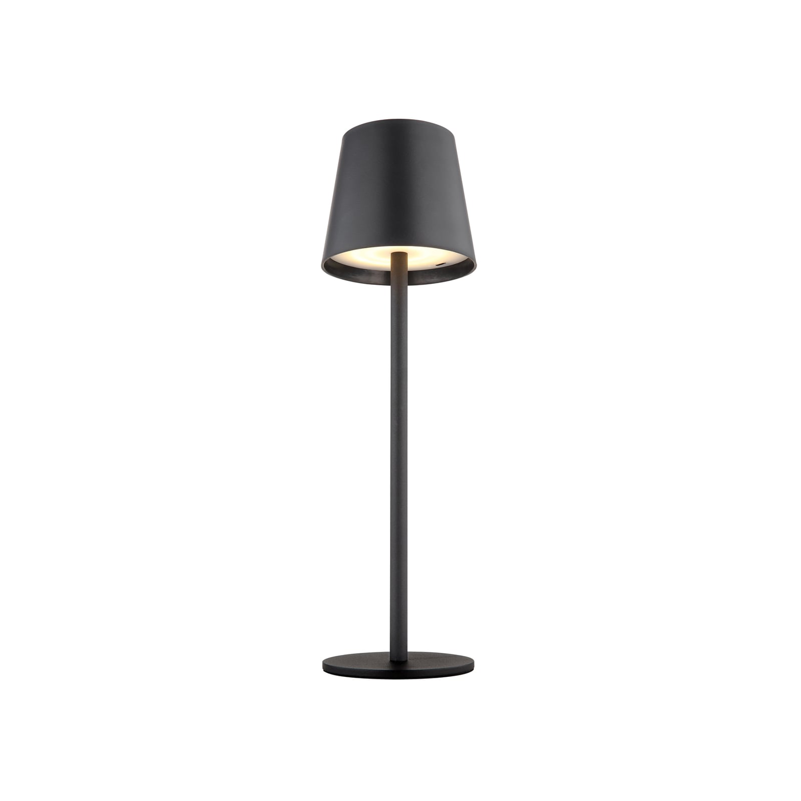 LED oppladbar bordlampe Vannie svart 36 cm dimbar IP44 bakside