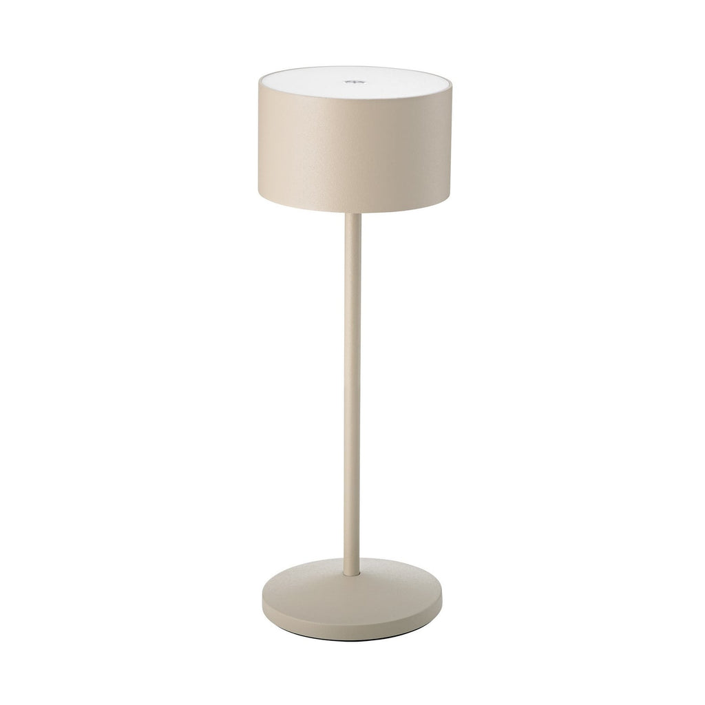 LED oppladbar bordlampe Veluna beige IP44 dimbar CCT montert på bord