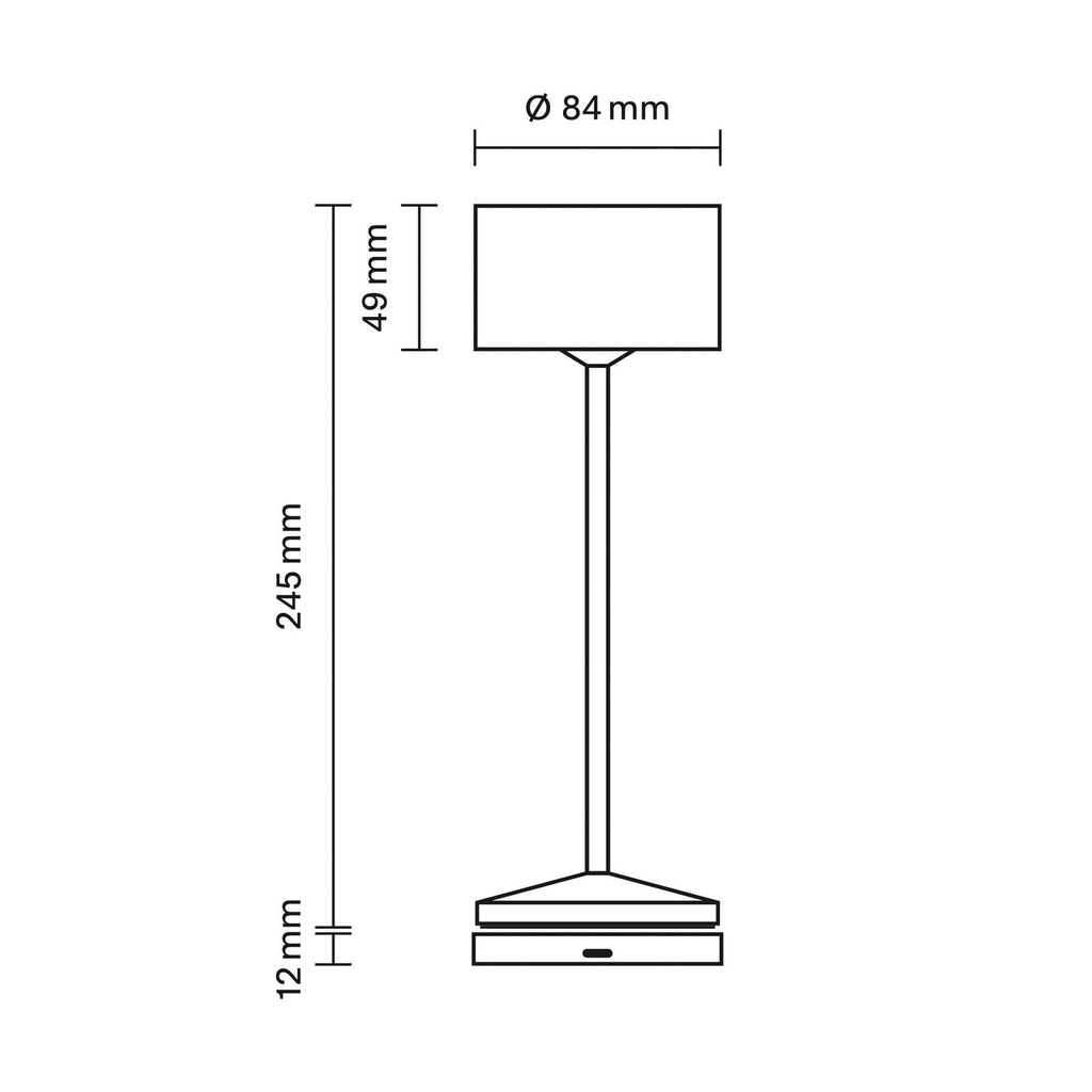 LED oppladbar bordlampe Veluna hvit CCT dimbar IP44 lys på