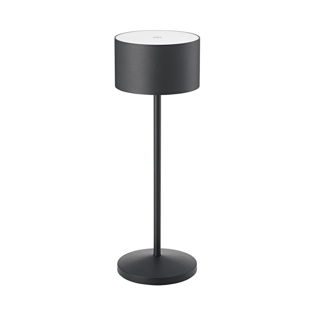 LED oppladbar bordlampe Veluna svart aluminium montert på bord
