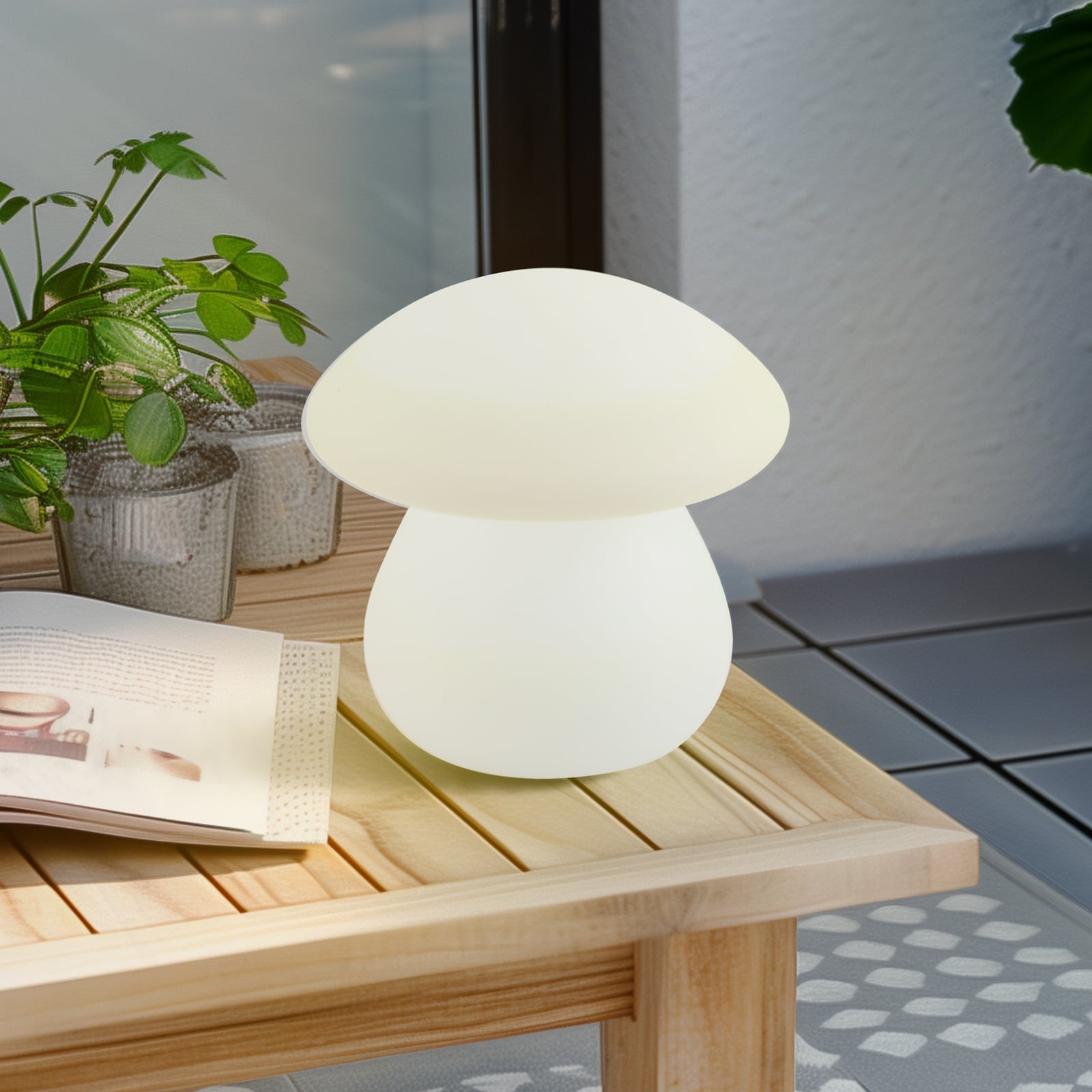 LED oppladbar bordlampe Vernate RGBW dimbar hvit IP44 forfra