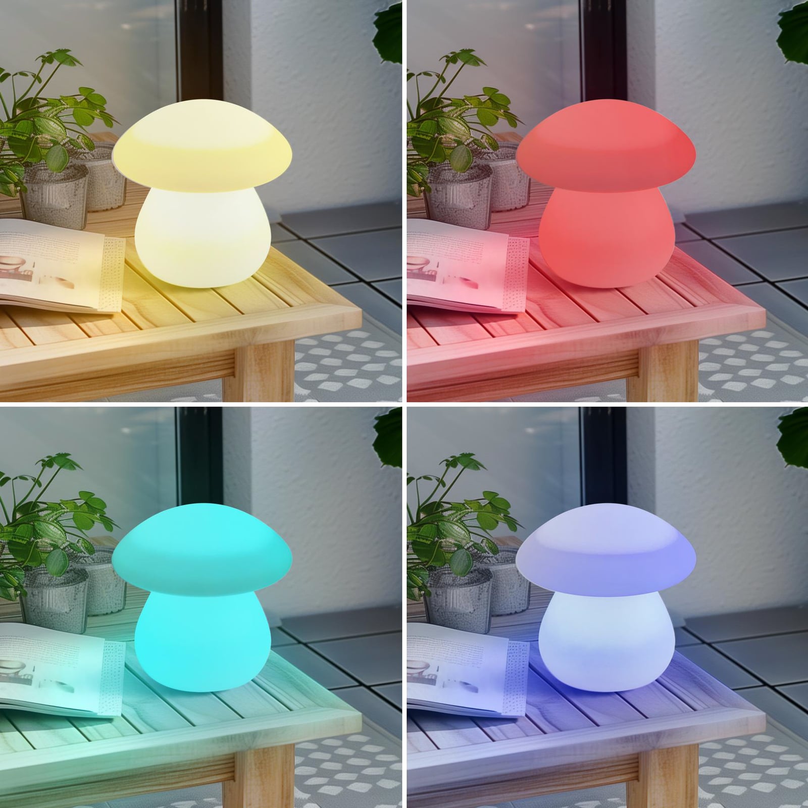 LED oppladbar bordlampe Vernate RGBW dimbar hvit IP44 montert ute