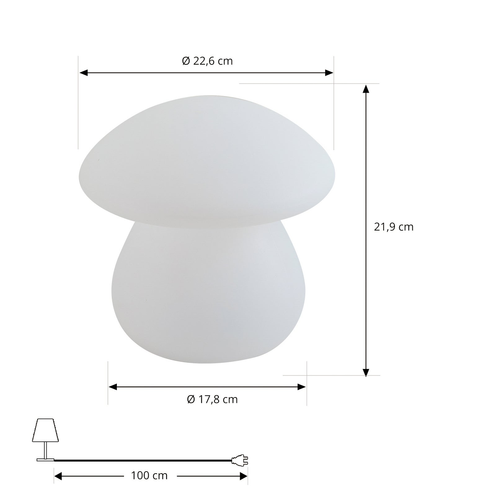 LED oppladbar bordlampe Vernate RGBW dimbar hvit IP44 nærbilde