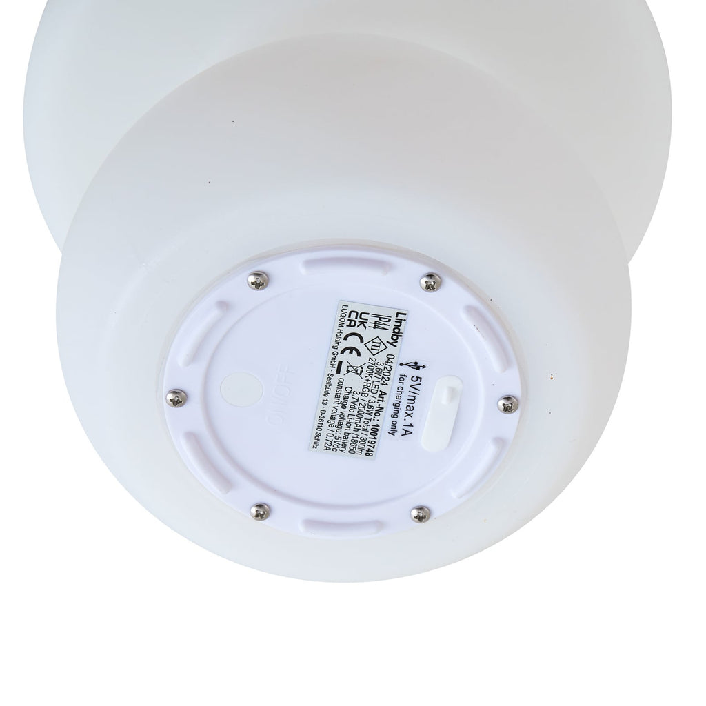 LED oppladbar bordlampe Vernate RGBW dimbar hvit IP44 - Lindby