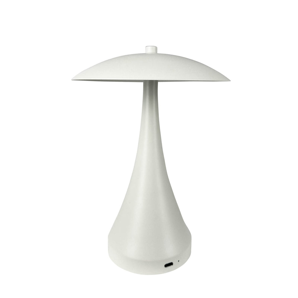 LED oppladbar bordlampe Vienna kremhvit dimbar Ø20 cm nærbilde av lampehode