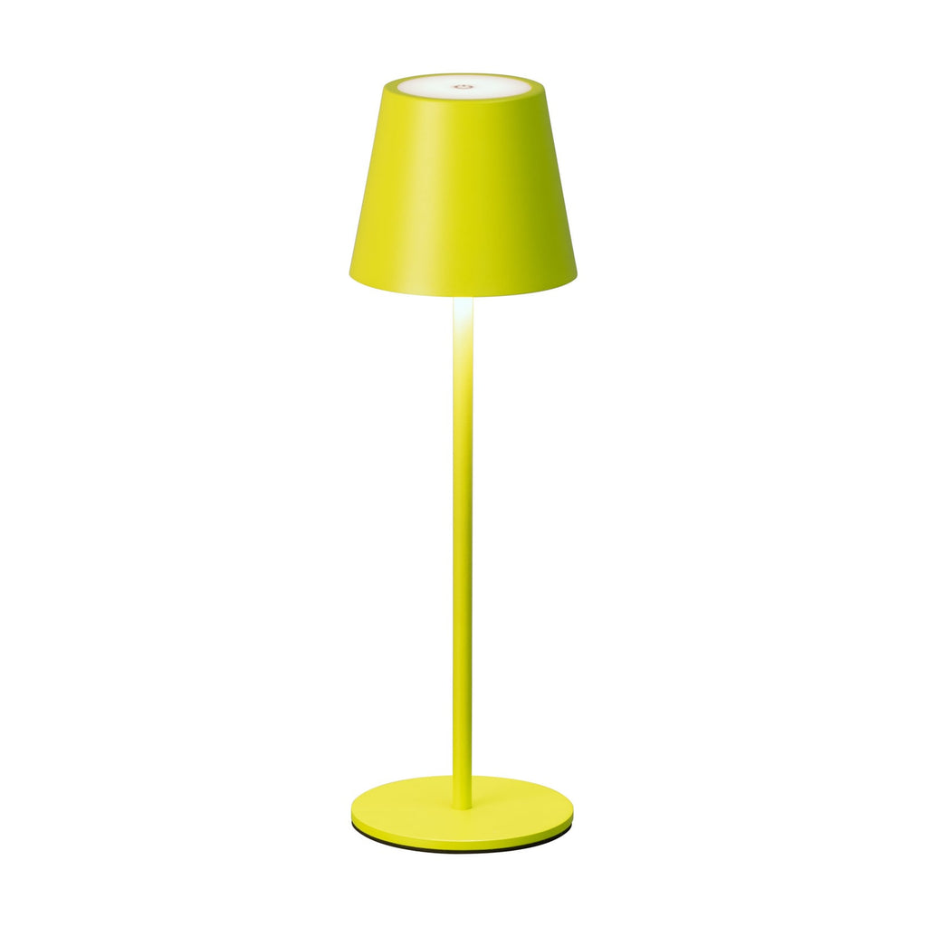 LED oppladbar bordlampe Viletto lysegrønn dimbar IP54 nærbilde touchdimmer