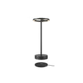 LED oppladbar bordlampe Vinolina One svart aluminium forfra