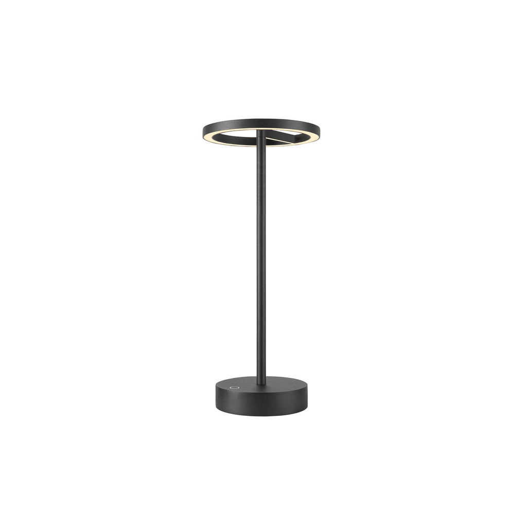 Detaljbilde av LED oppladbar bordlampe Vinolina One svart aluminium