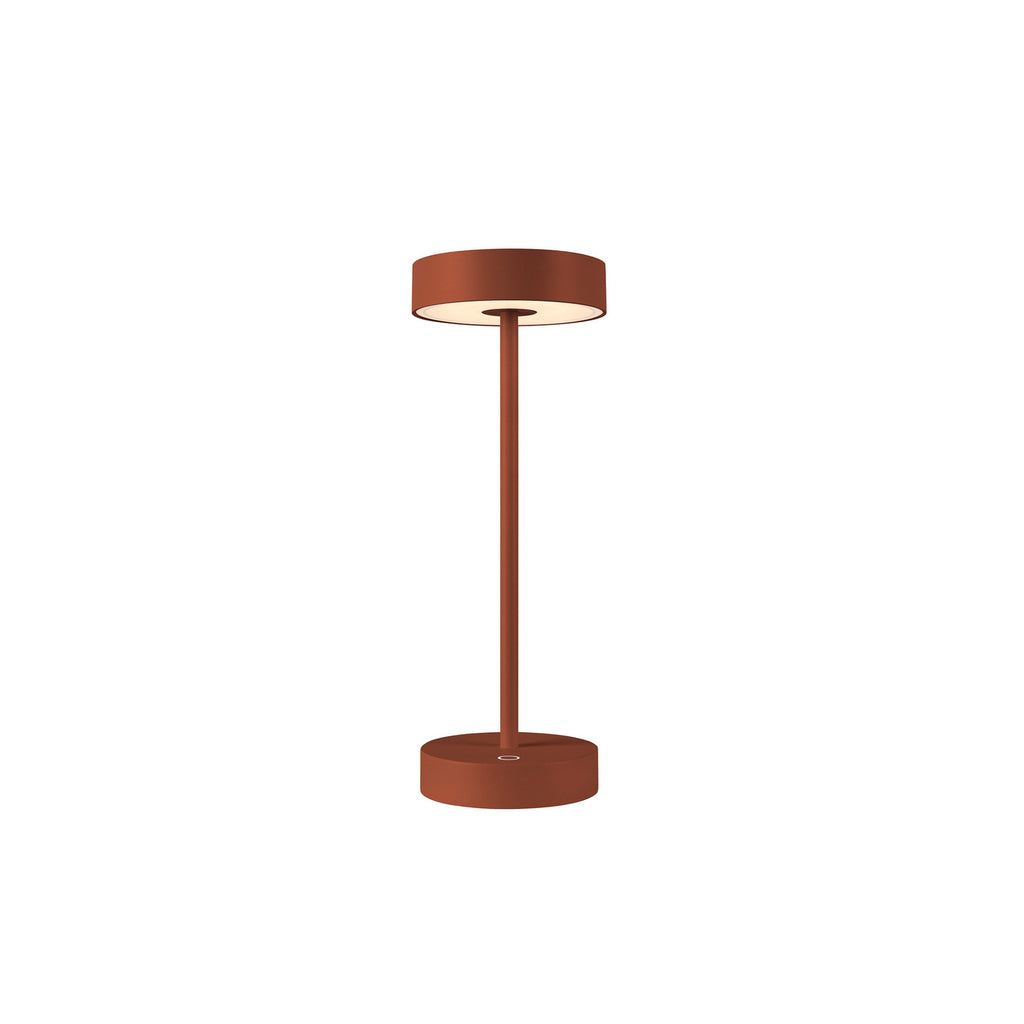 LED oppladbar bordlampe Vinolina rustfarget CCT dimbar bakside