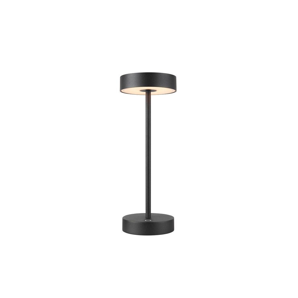 LED oppladbar bordlampe Vinolina svart CCT dimbar bakside