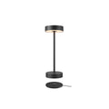 LED oppladbar bordlampe Vinolina svart CCT dimbar front