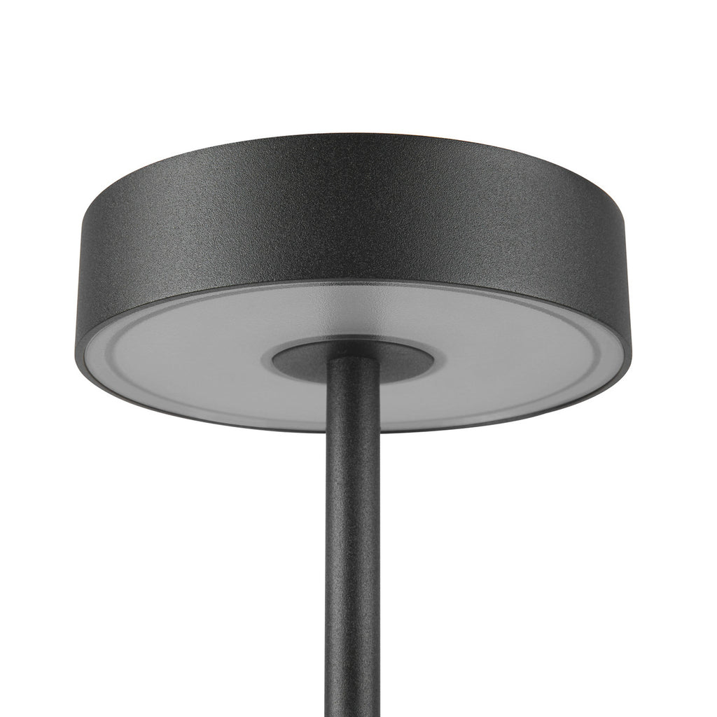 LED oppladbar bordlampe Vinolina svart CCT dimbar montert på bord