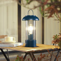 LED oppladbar bordlampe Yvette glass blå IP44 dimbar forfra