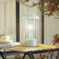 LED oppladbar bordlampe Yvette glass grønn IP44 dimbar forfra
