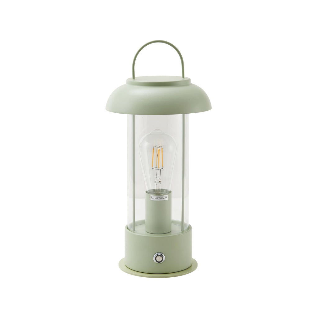LED oppladbar bordlampe Yvette glass grønn IP44 dimbar montert