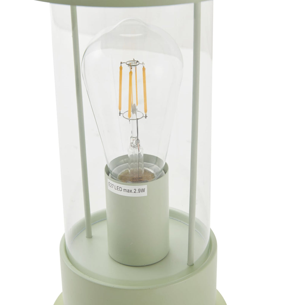 LED oppladbar bordlampe Yvette glass grønn IP44 dimbar side