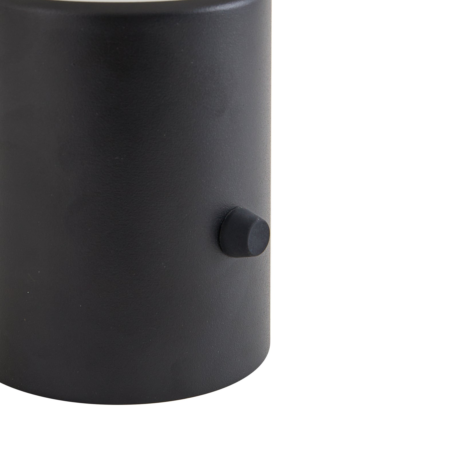 LED oppladbar bordlampe Zelie dimbar svart aluminium IP44 sideprofil