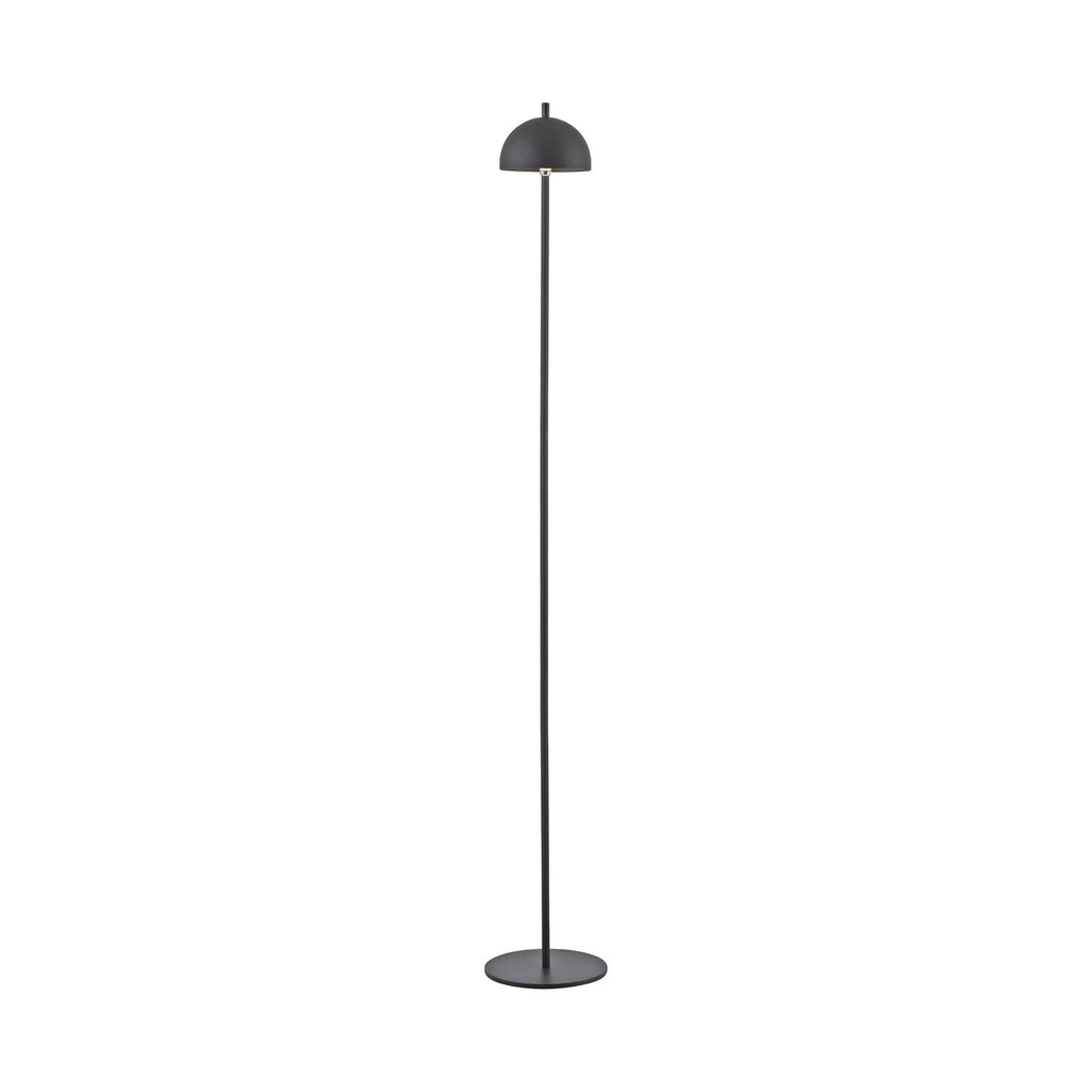 LED oppladbar gulvlampe Bellies dimbar svart IP54 montert på flaske