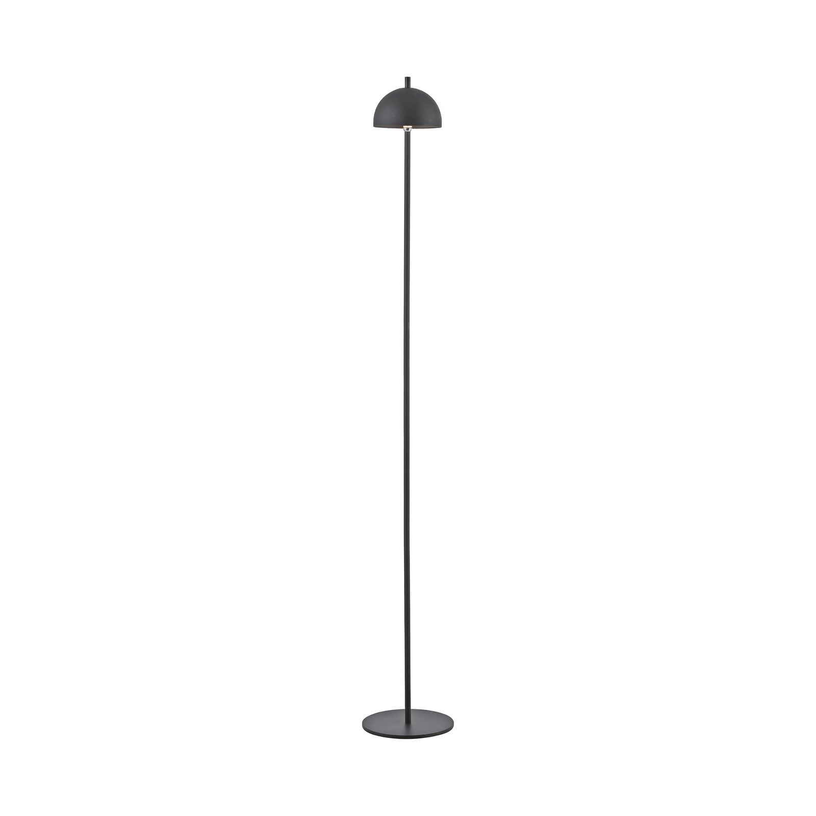LED oppladbar gulvlampe Bellies dimbar svart IP54 montert på flaske