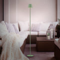 LED oppladbar gulvlampe Euria grønn IP54 dimbar forfra