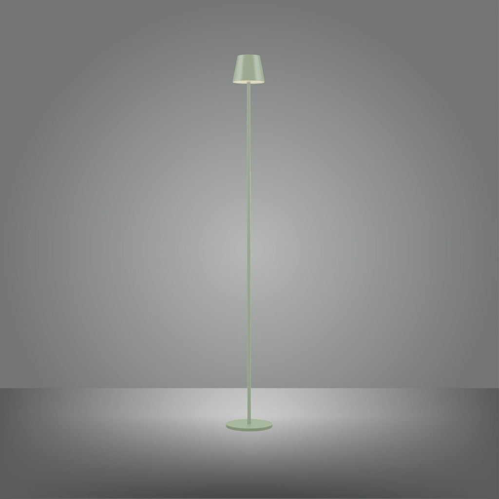 LED oppladbar gulvlampe Euria grønn IP54 dimbar nærbilde av touchdimmer