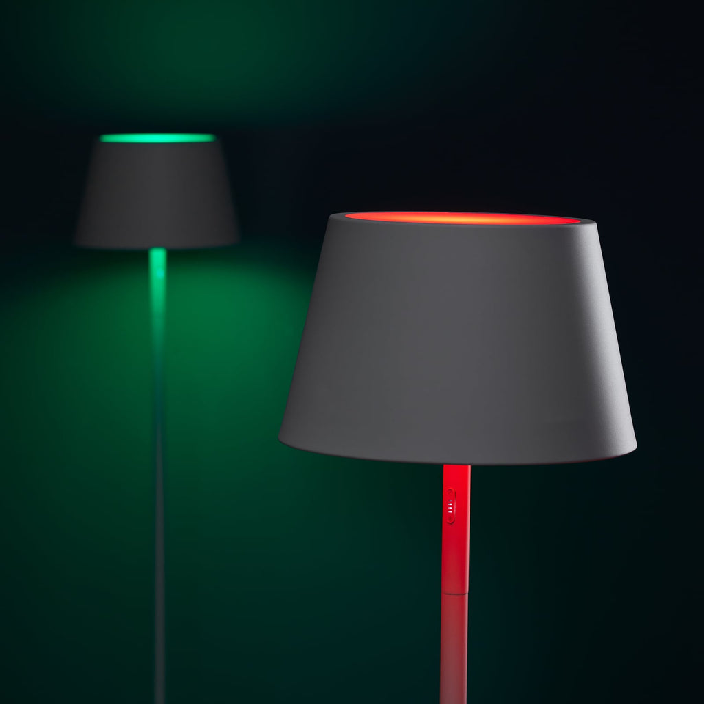 LED oppladbar gulvlampe Modi dimbar CCT RGB IP65 hvit med farget lys