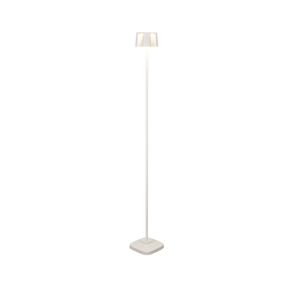 LED oppladbar gulvlampe Nice aluminium hvit IP54 dimbar CCT bakside