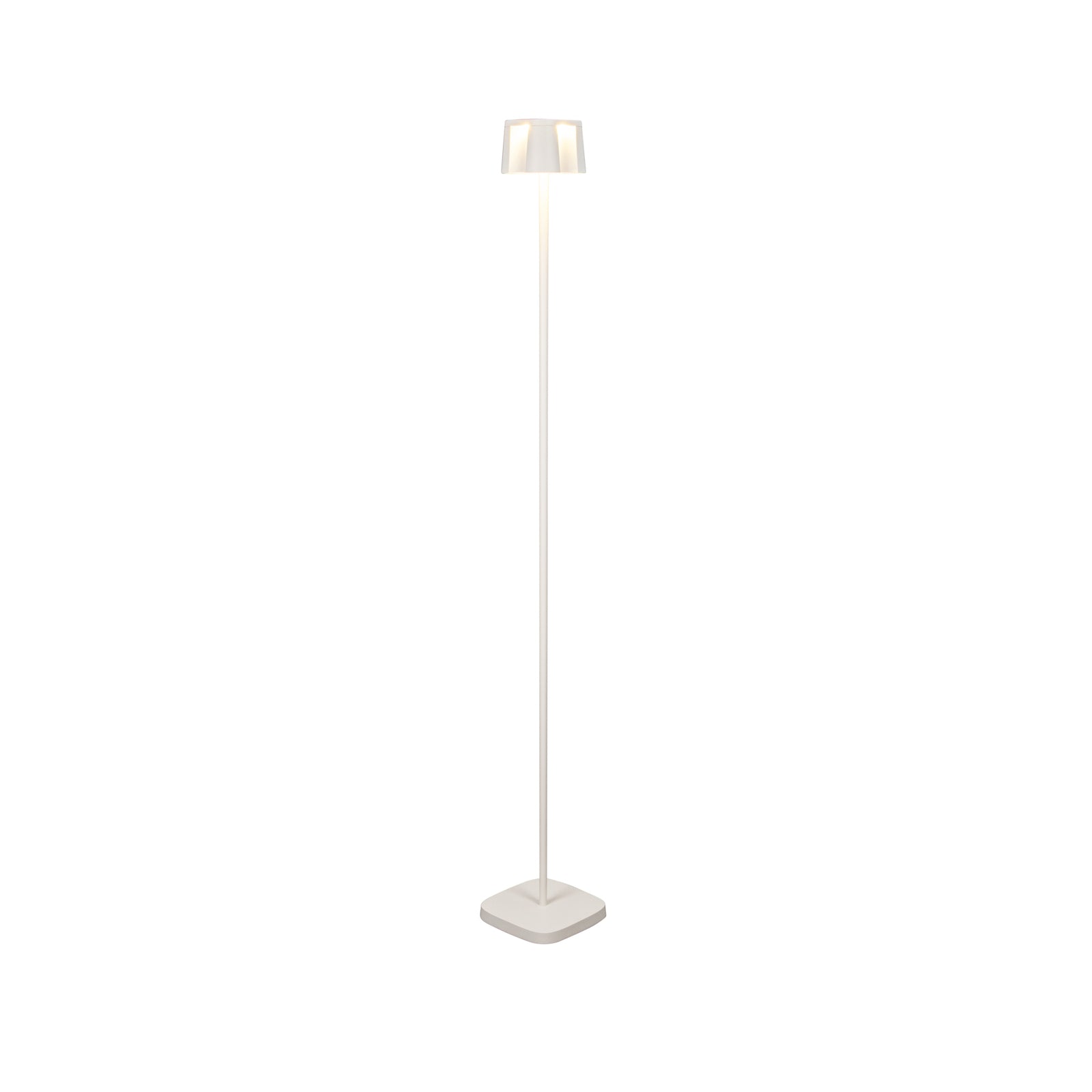 LED oppladbar gulvlampe Nice aluminium hvit IP54 dimbar CCT bakside