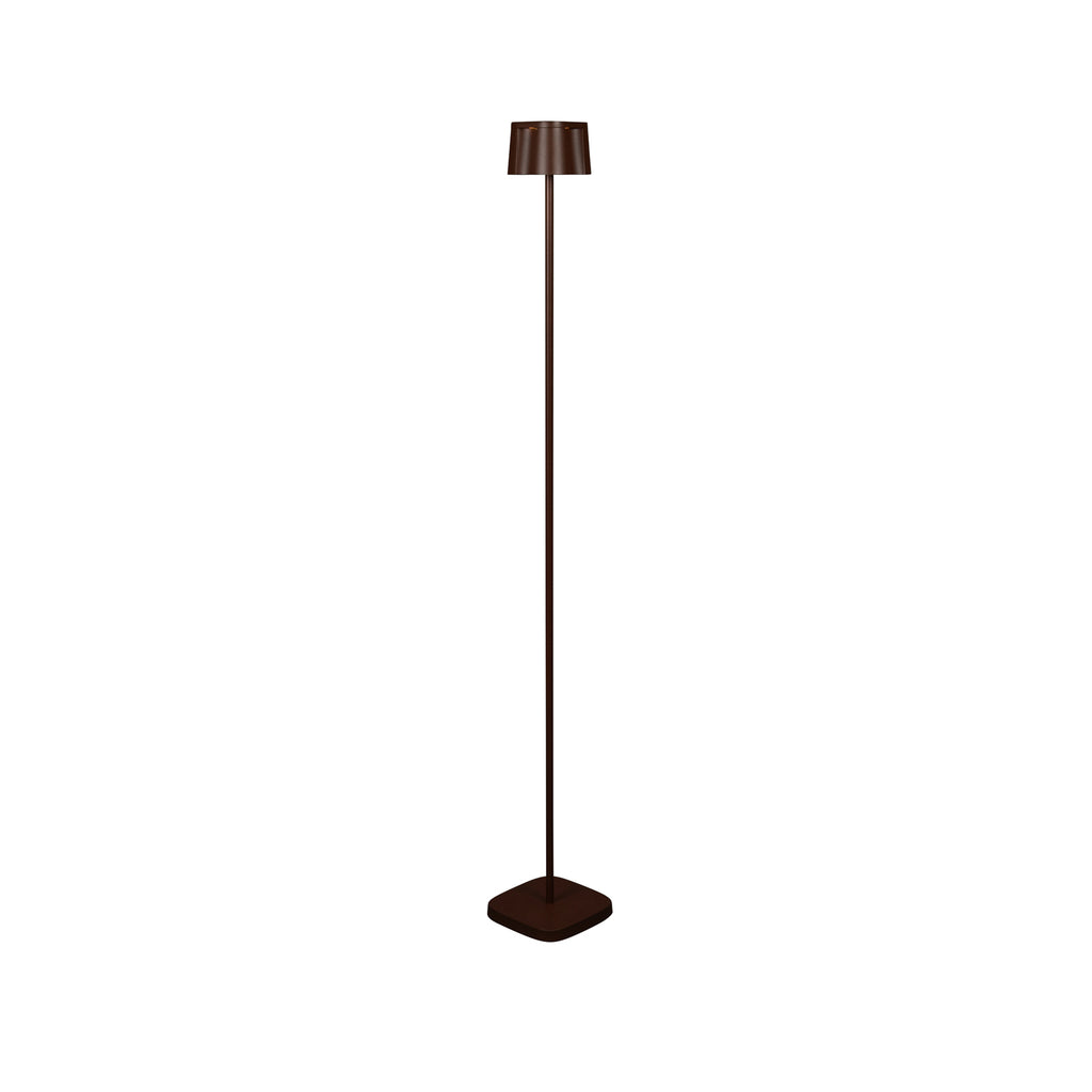 LED oppladbar gulvlampe Nice rustfarget aluminium IP54 CCT bakside