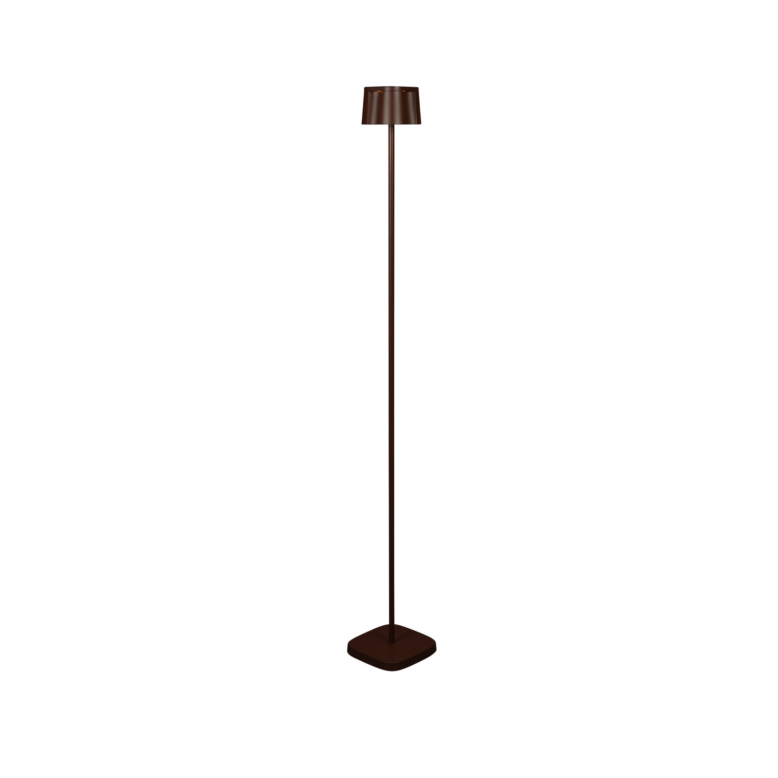 LED oppladbar gulvlampe Nice rustfarget aluminium IP54 CCT bakside