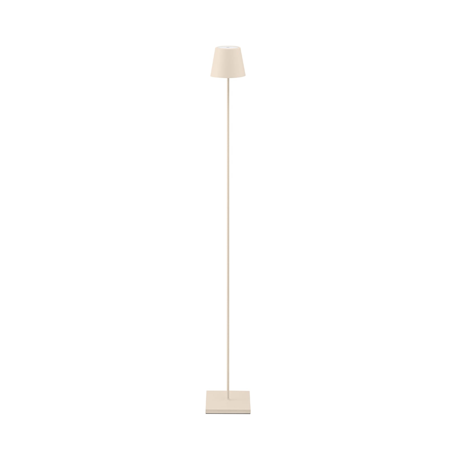 LED oppladbar gulvlampe Nuindie dimbar beige H120 cm forfra