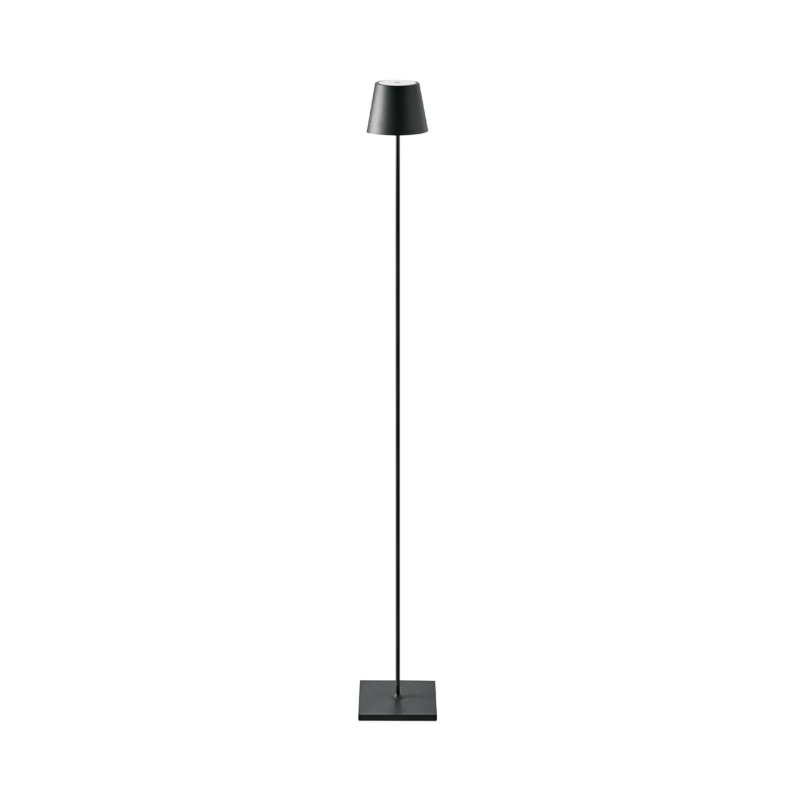 LED oppladbar gulvlampe Nuindie dimbar svart 120 cm bakside