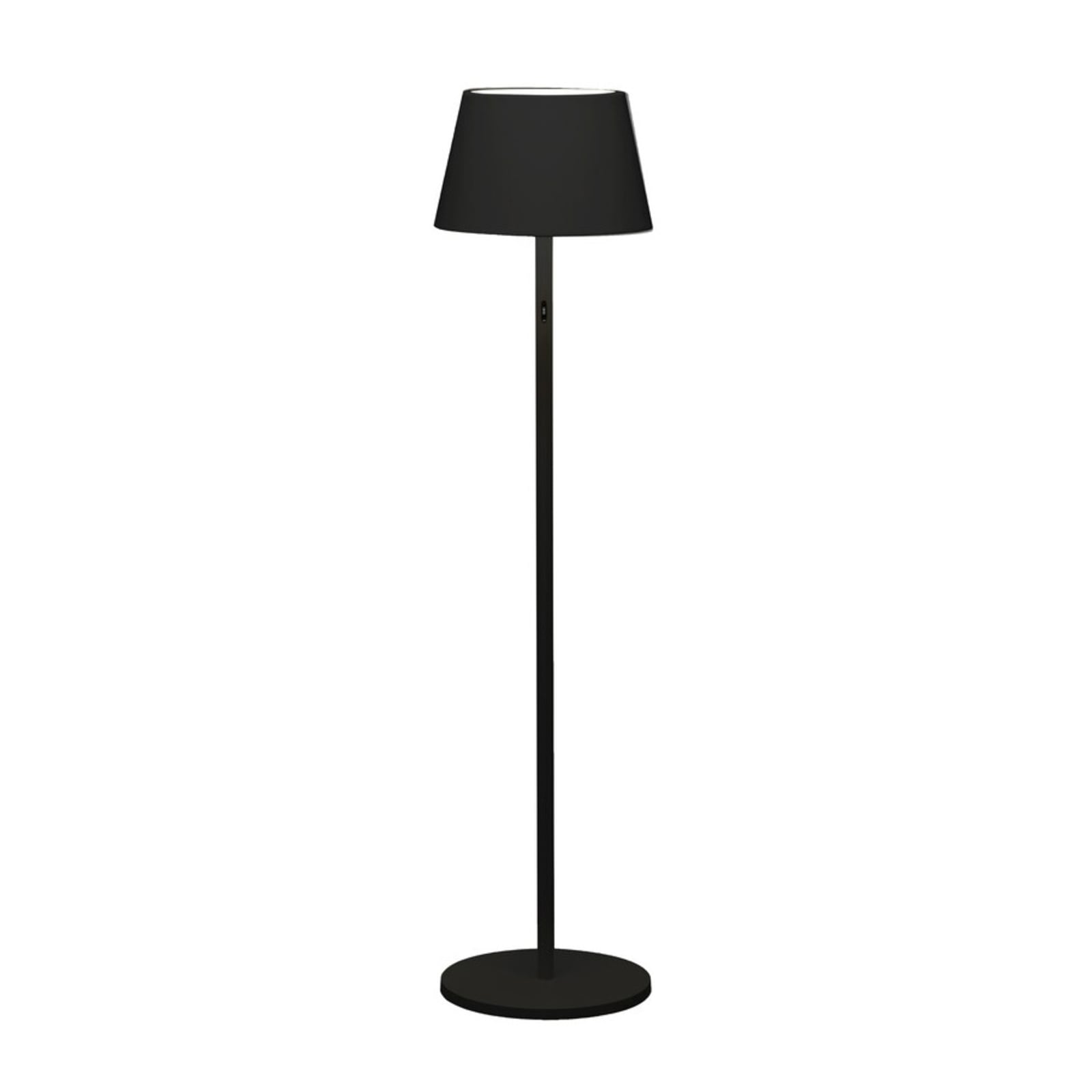 LED oppladbar gulvlampe Pomezia svart 150 cm IP54 forfra