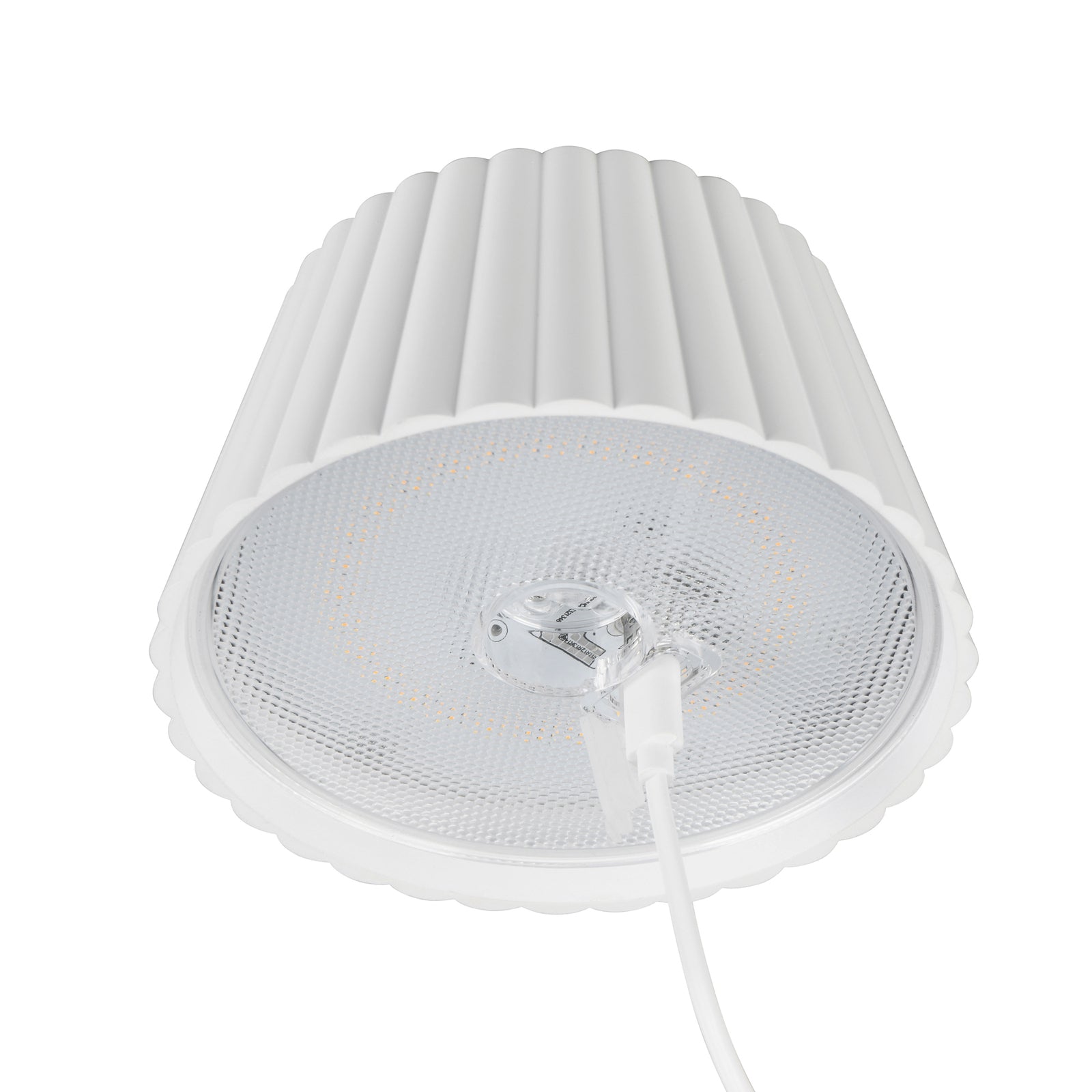 LED oppladbar gulvlampe Suarez dimbar hvit 123 cm lys i mørket