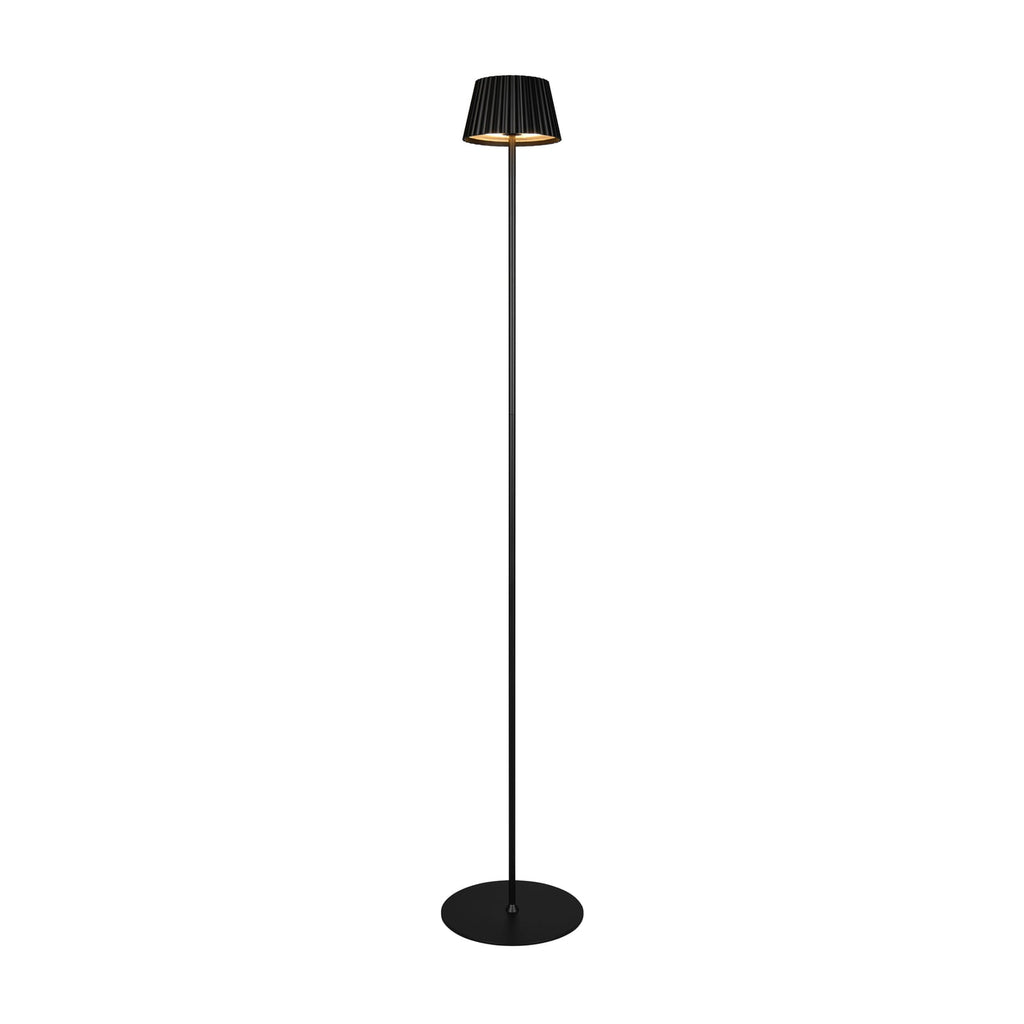 LED oppladbar gulvlampe Suarez dimbar svart H123 cm forfra
