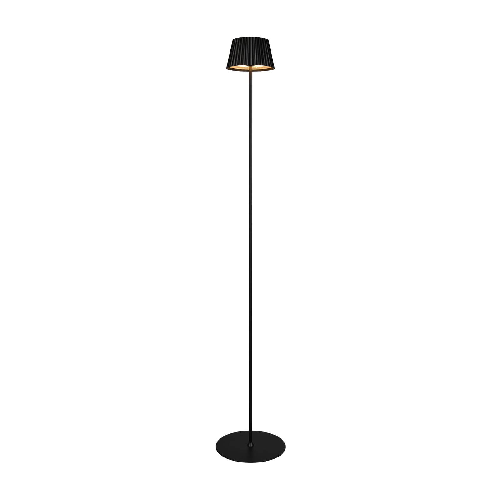 LED oppladbar gulvlampe Suarez dimbar svart H123 cm forfra