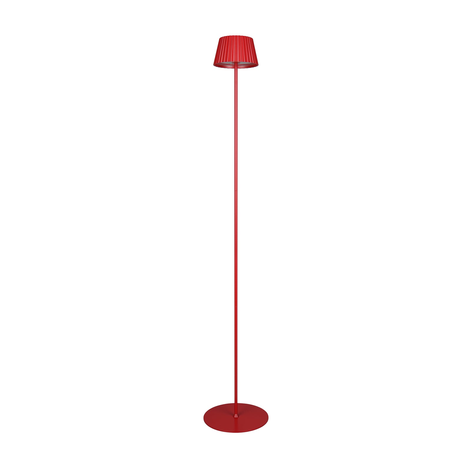 LED oppladbar gulvlampe Suarez rød 123 cm dimbar IP44 bakside