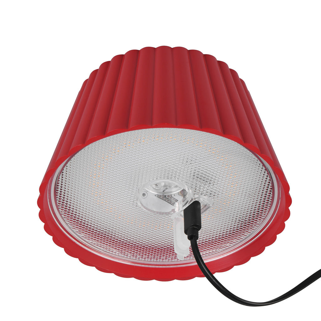LED oppladbar gulvlampe Suarez rød 123 cm dimbar IP44 nærbilde av touchdimmer