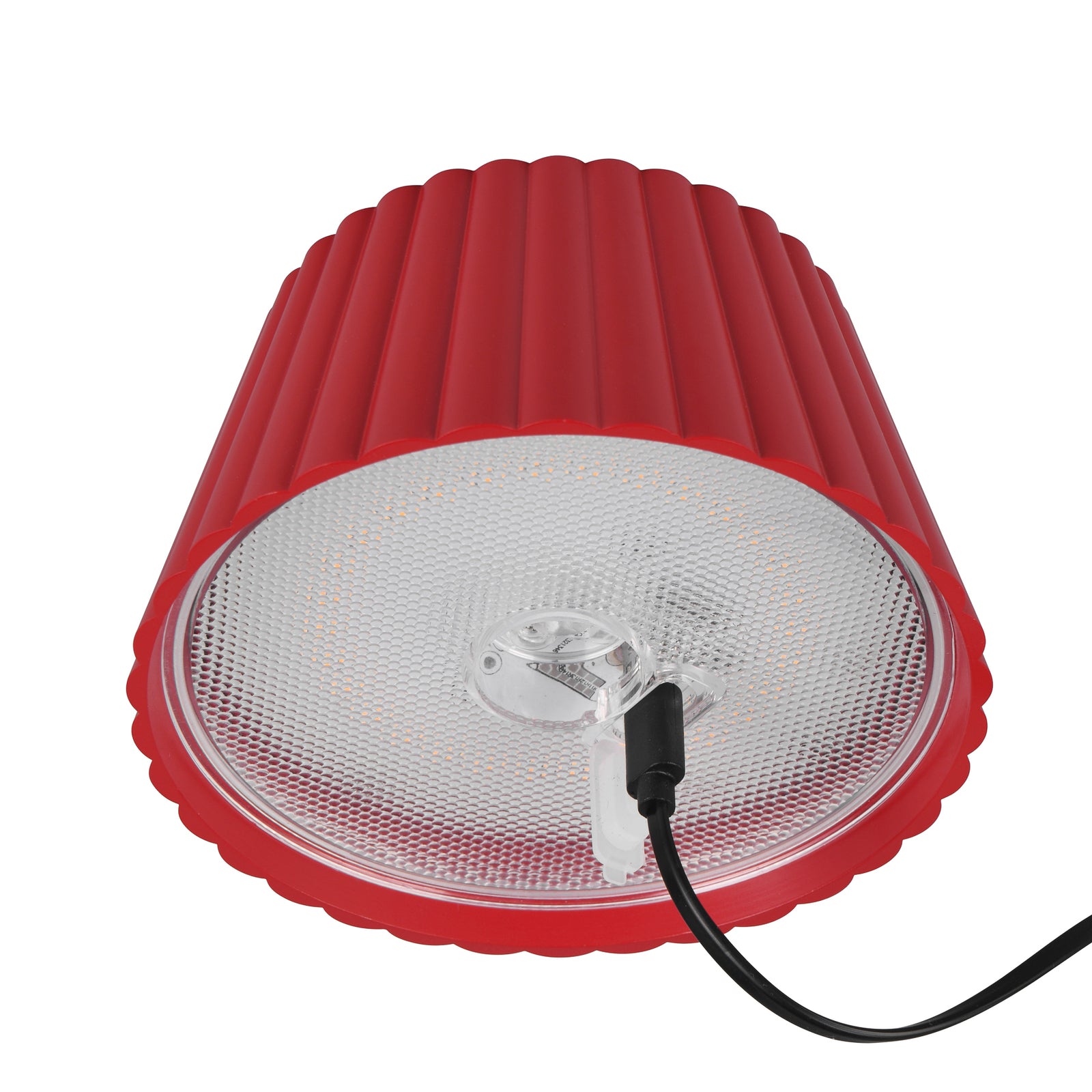LED oppladbar gulvlampe Suarez rød 123 cm dimbar IP44 nærbilde av touchdimmer