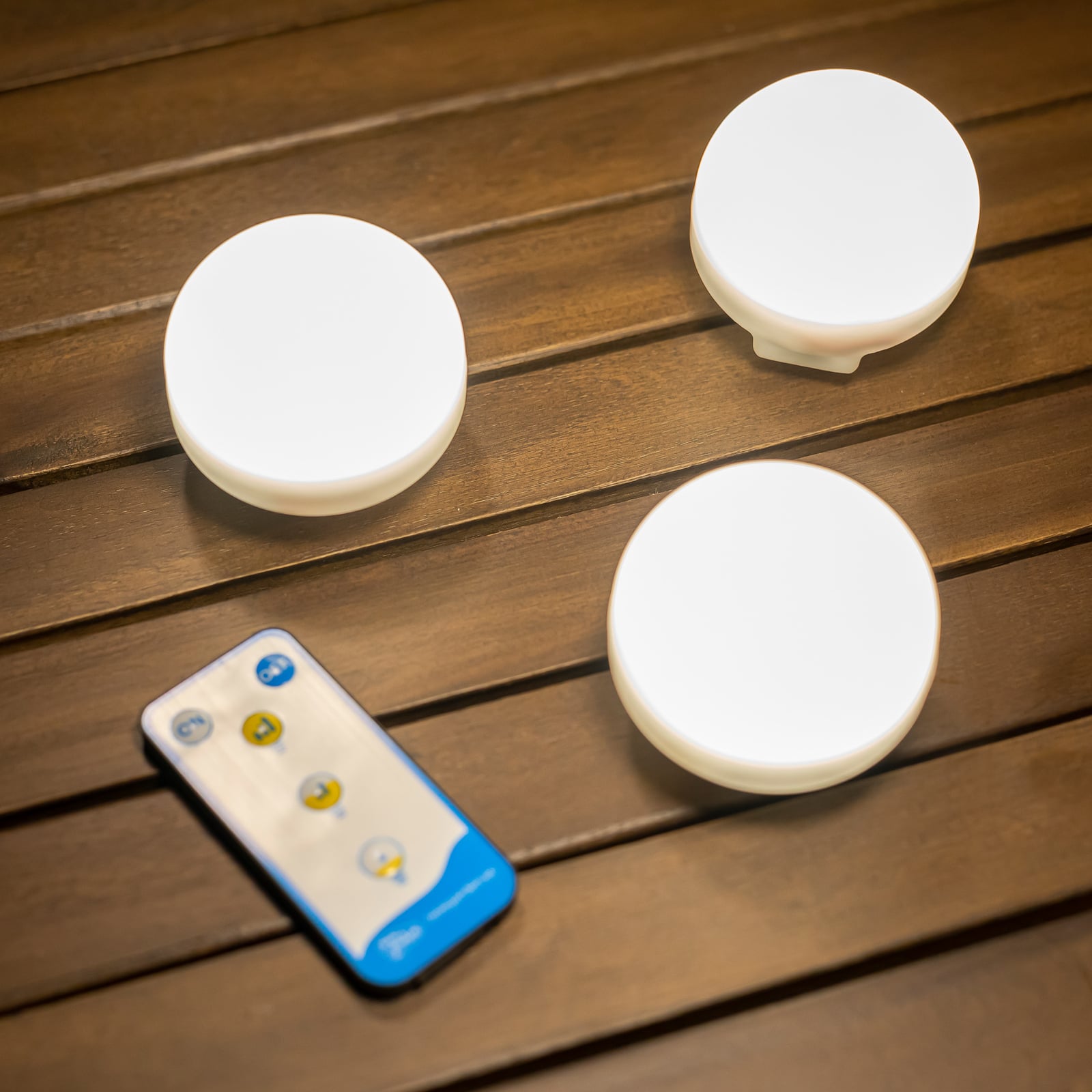 LED oppladbar lampe Cherry Mini 3-pk hvit IP54 dimbar med fjernkontroll