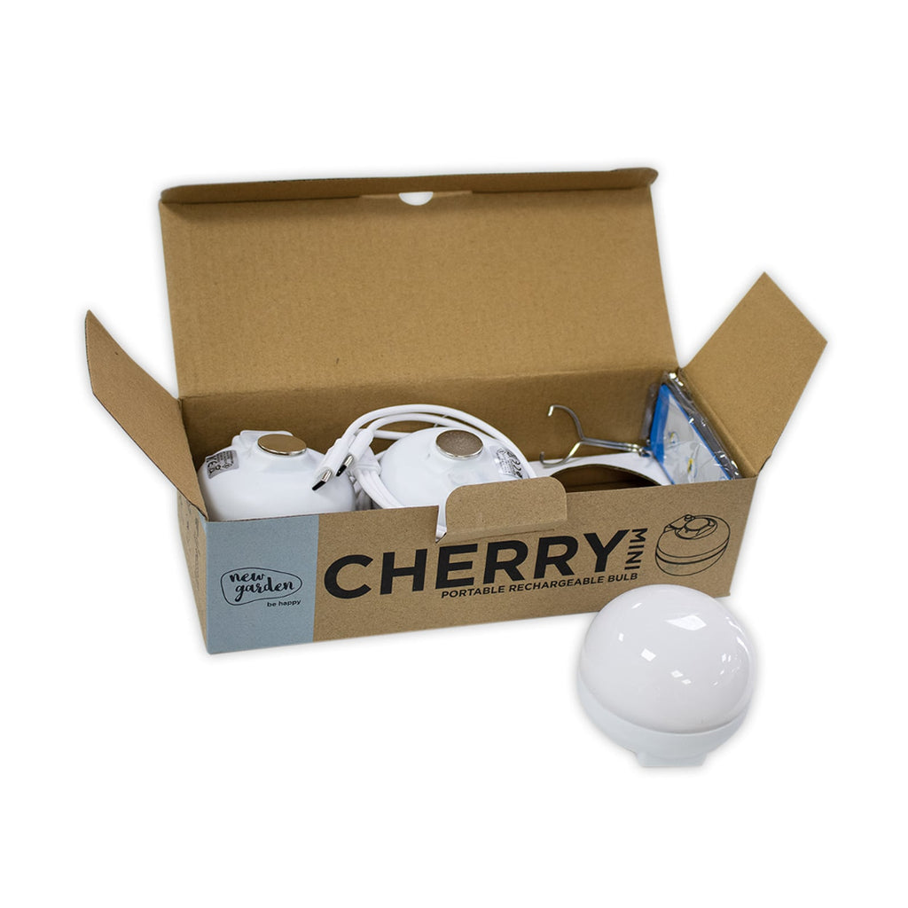 LED oppladbar lampe Cherry Mini 3-pk hvit IP54 dimbar med opphengskroker